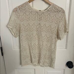 Elegant Cream Lace Women's Top